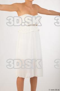 Whole body white dress modeling t pose of Leah 0008
